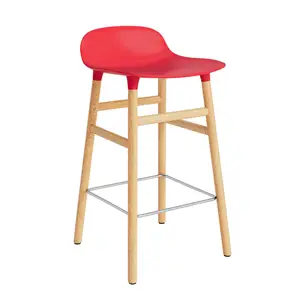 Normann Copenhagen - Form Barstool 65 cm - Rød/Eg